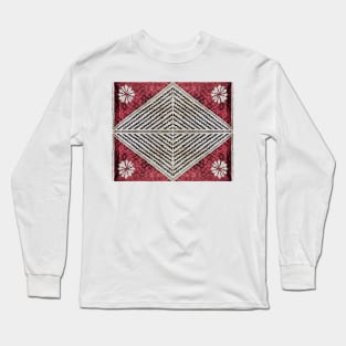 Fijian Tapa Cloth 71 by Hypersphere Long Sleeve T-Shirt